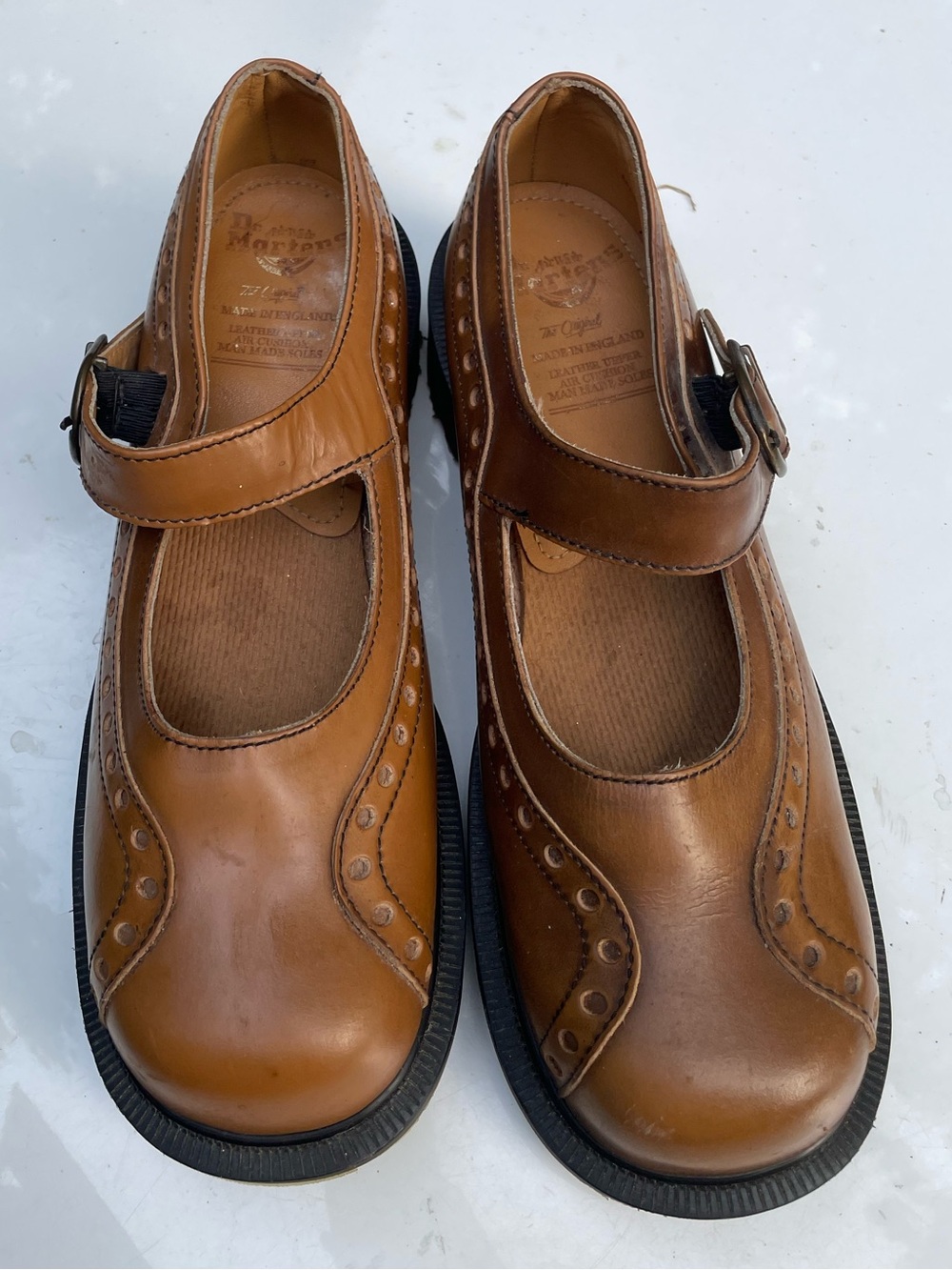 Dr Marten England Vintage Brogue Leather Mary Jane Clog Shoes Size 8 Woman’s (6) - Picture 8 of 14